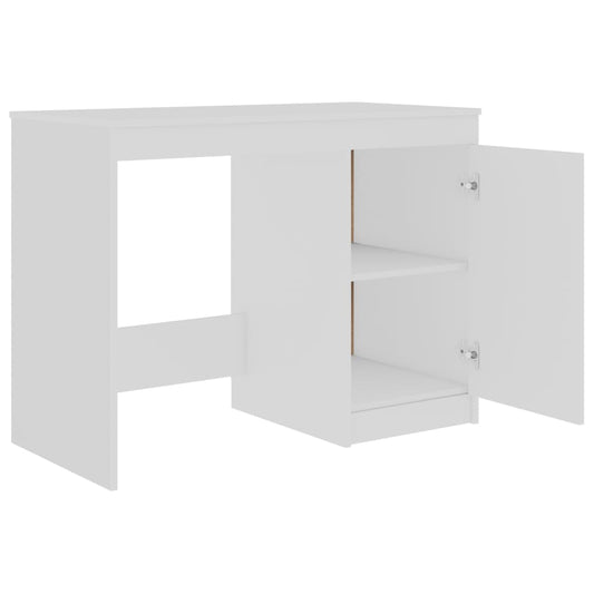 Skrivebord hvit 140x50x76 cm konstruert tre