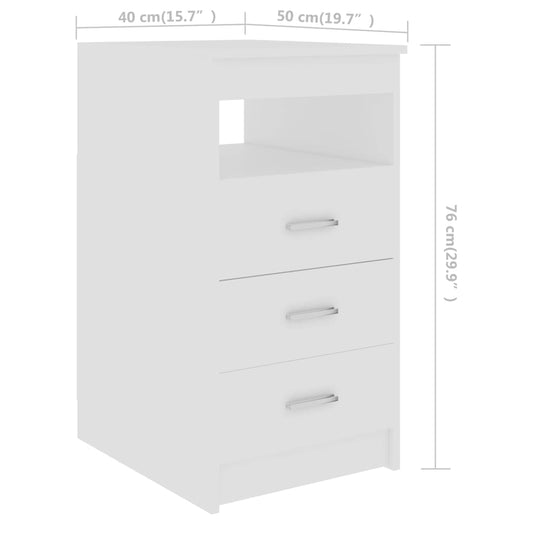 Skrivebord hvit 140x50x76 cm konstruert tre