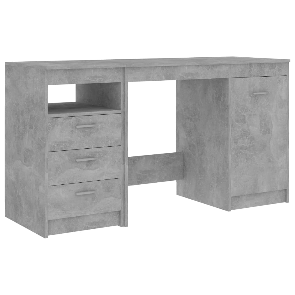 Skrivebord betonggrå 140x50x76 cm konstruert tre