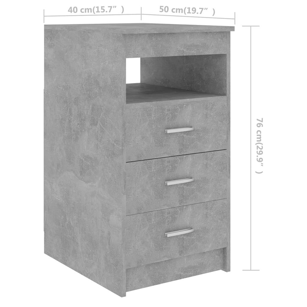 Skrivebord betonggrå 140x50x76 cm konstruert tre