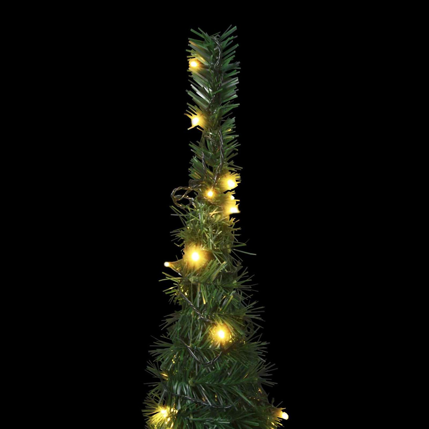 Juletre with LED String Lights grønn 150 x 150 cm PVC