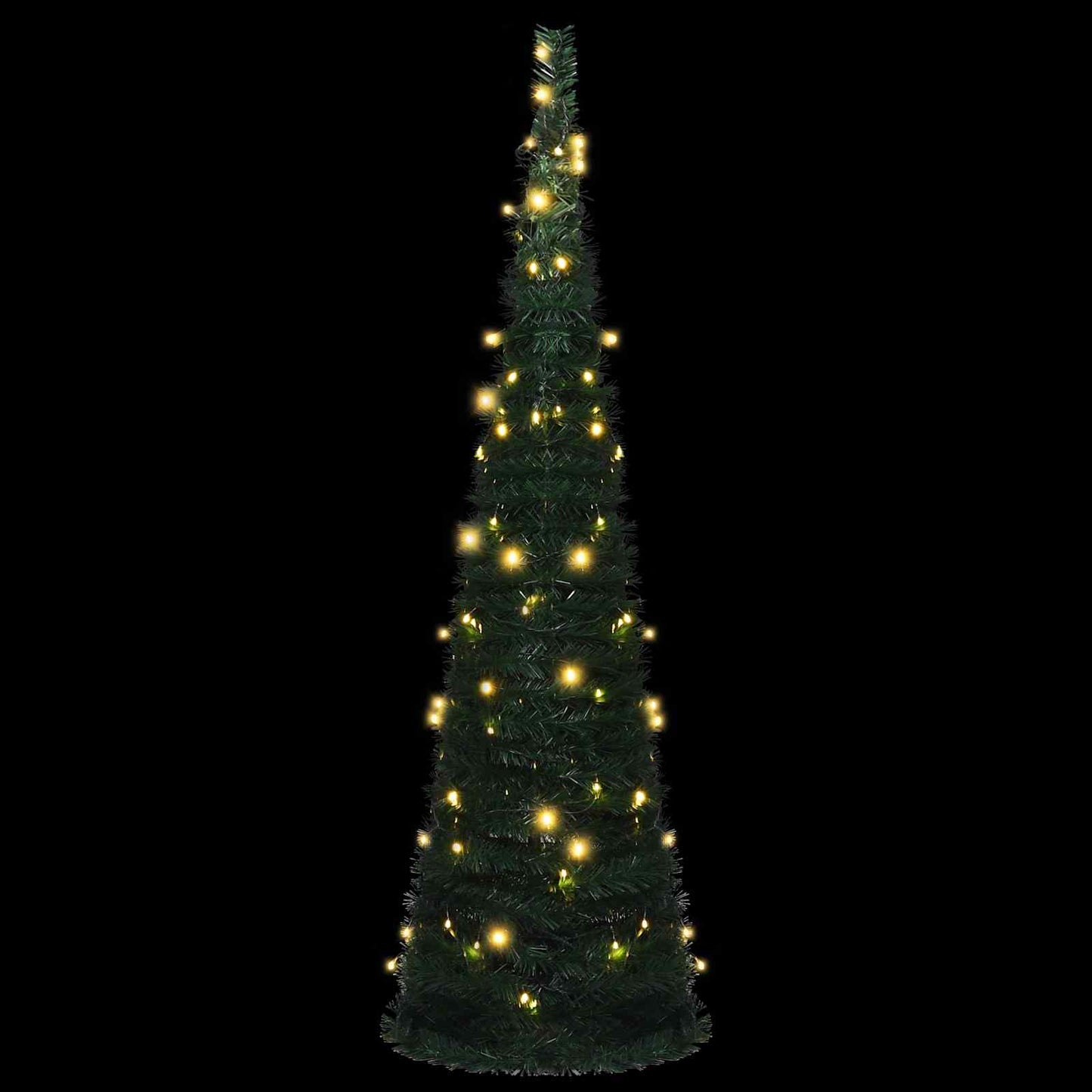 Juletre with LED String Lights grønn 150 x 150 cm PVC