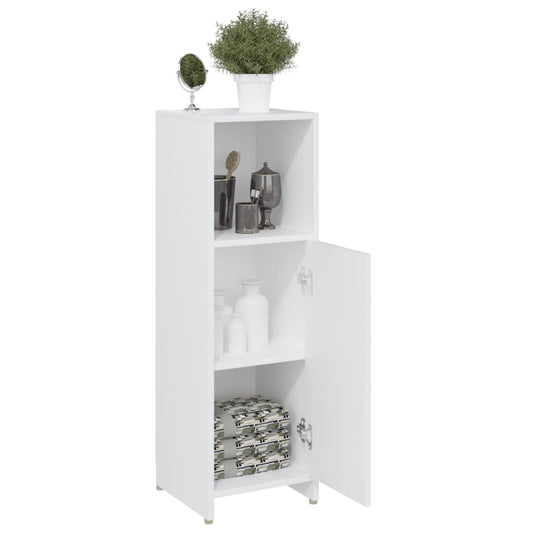 Baderomsskap hvit 30x30x95 cm konstruert tre