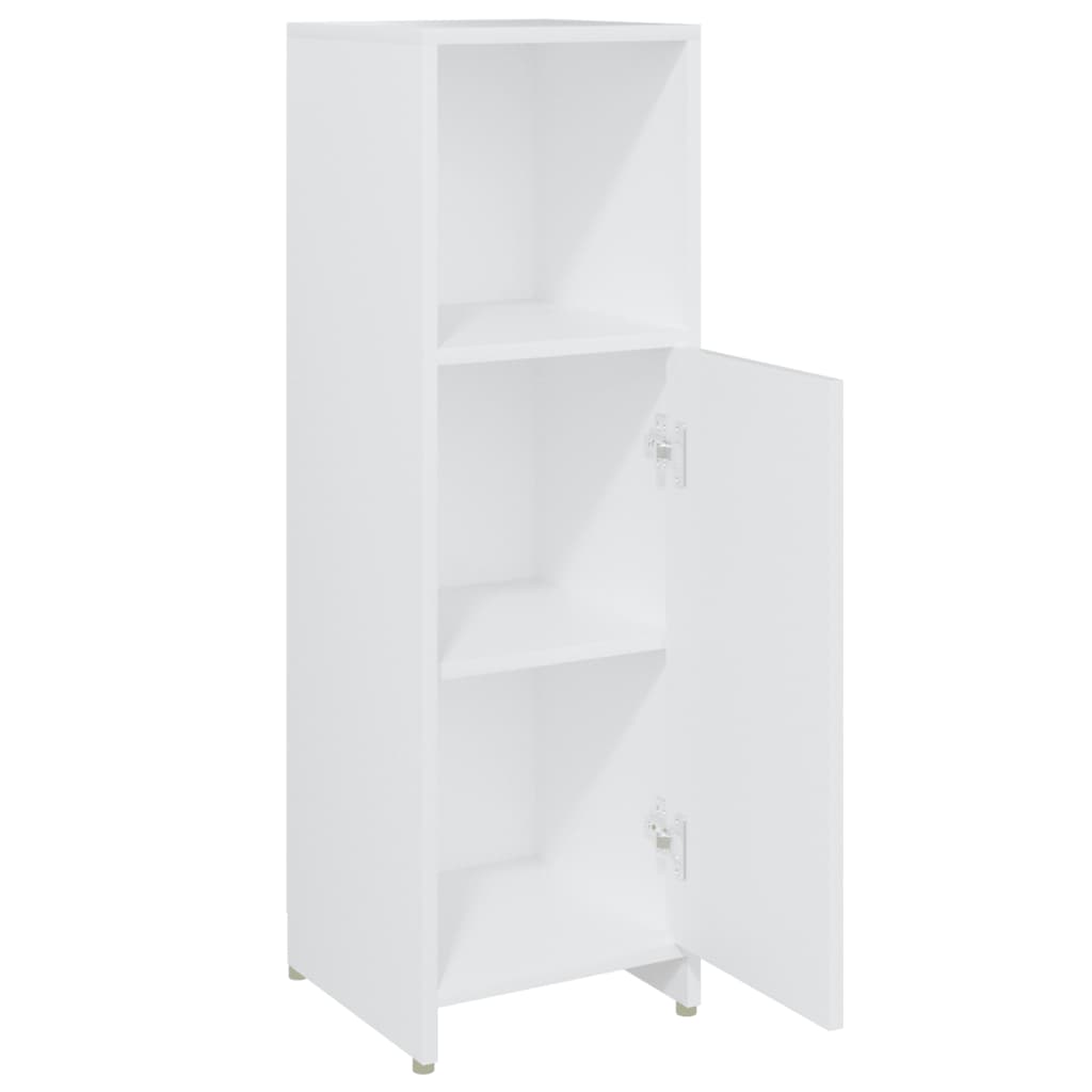Baderomsskap hvit 30x30x95 cm konstruert tre