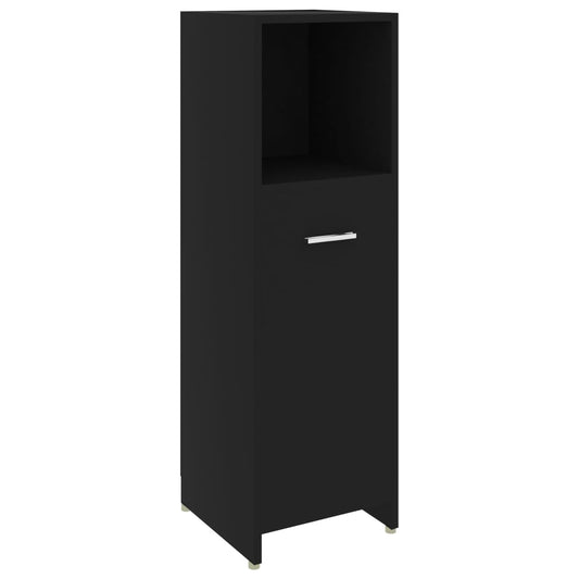 Baderomsskap svart 30x30x95 cm konstruert tre