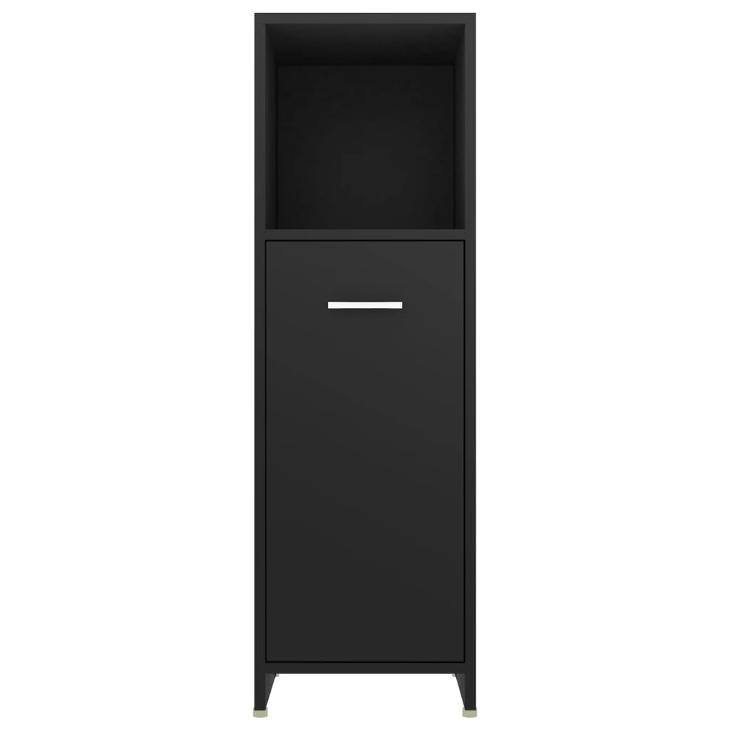 Baderomsskap svart 30x30x95 cm konstruert tre
