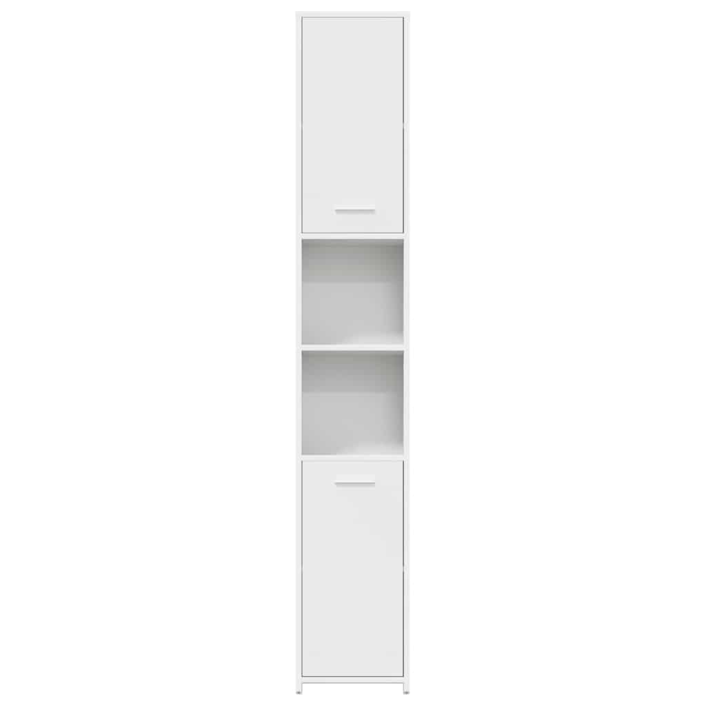 Baderomsskap hvit 30x30x183,5 cm konstruert tre
