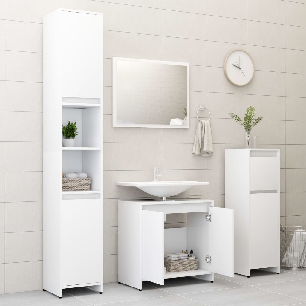 Baderomsskap hvit 60x33x61 cm konstruert tre