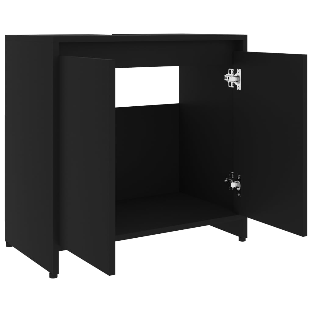 Baderomsskap svart 60x33x61 cm konstruert tre