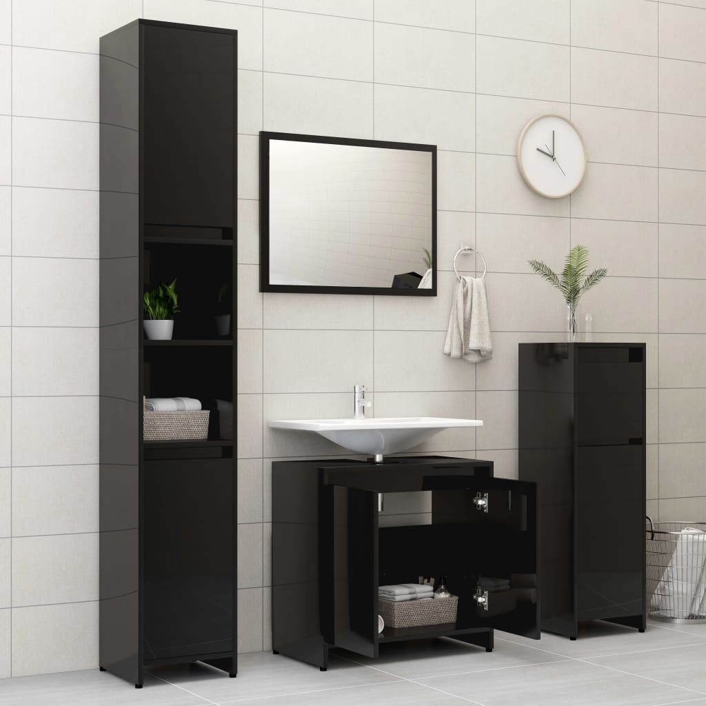 Baderomsskap svart 60x33x61 cm konstruert tre