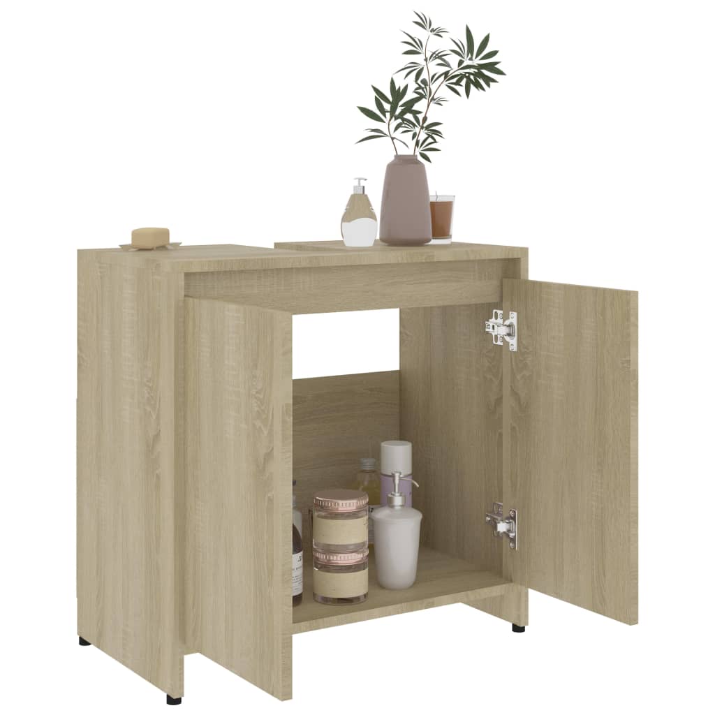 Baderomsskap sonoma eik 60x33x61 cm konstruert tre