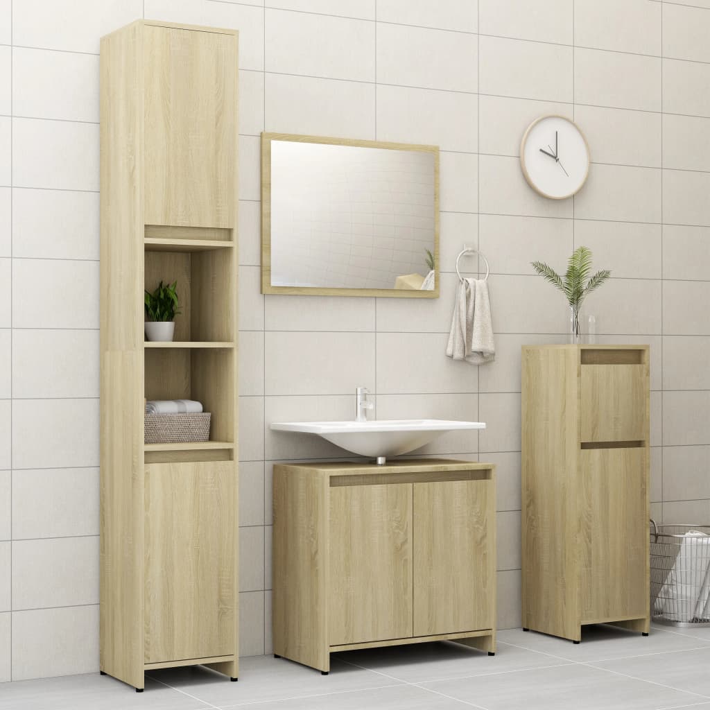 Baderomsskap sonoma eik 60x33x61 cm konstruert tre