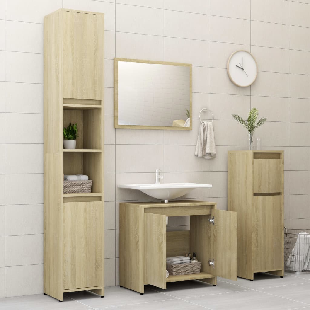 Baderomsskap sonoma eik 60x33x61 cm konstruert tre