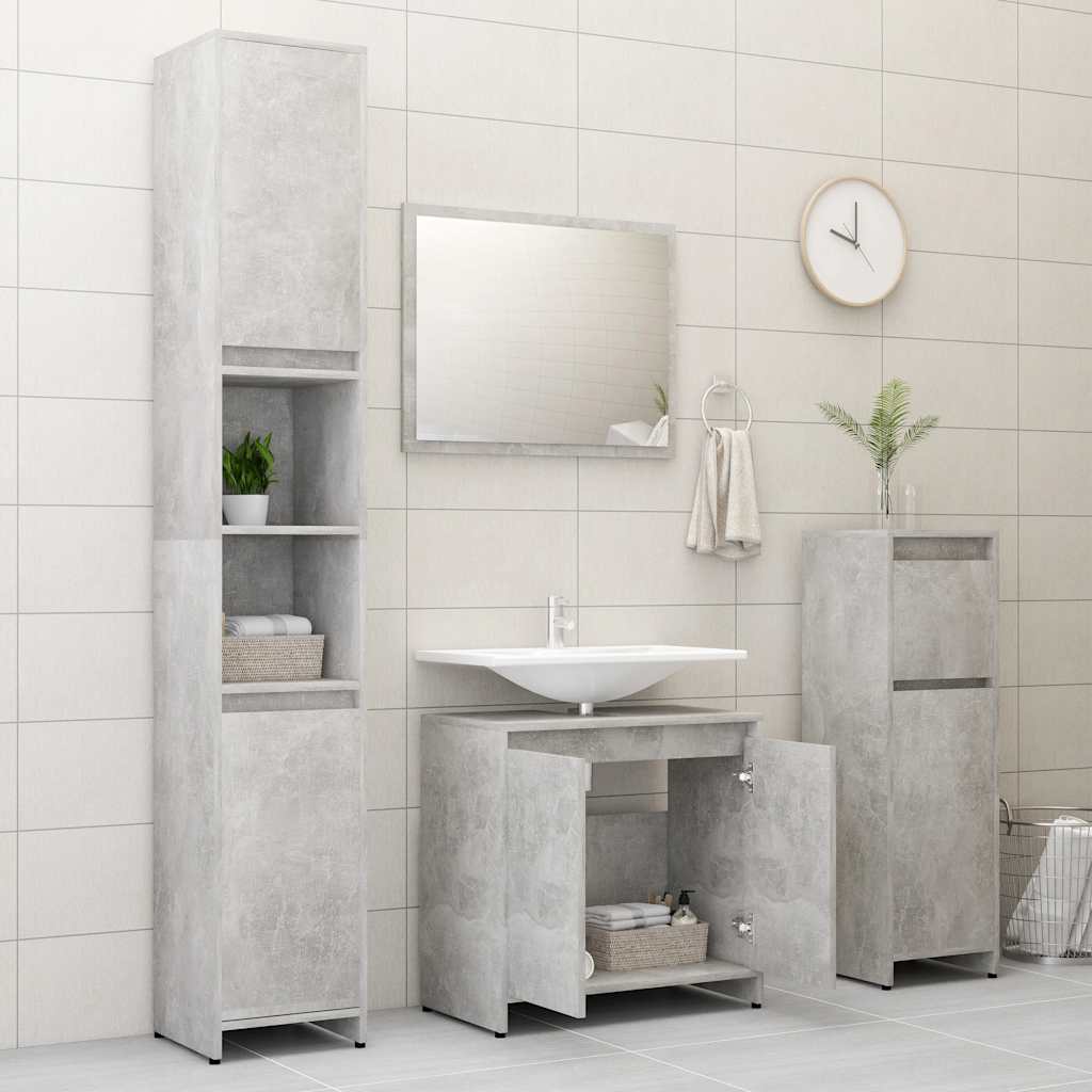 Baderomsskap betonggrå 60x33x61 cm konstruert tre