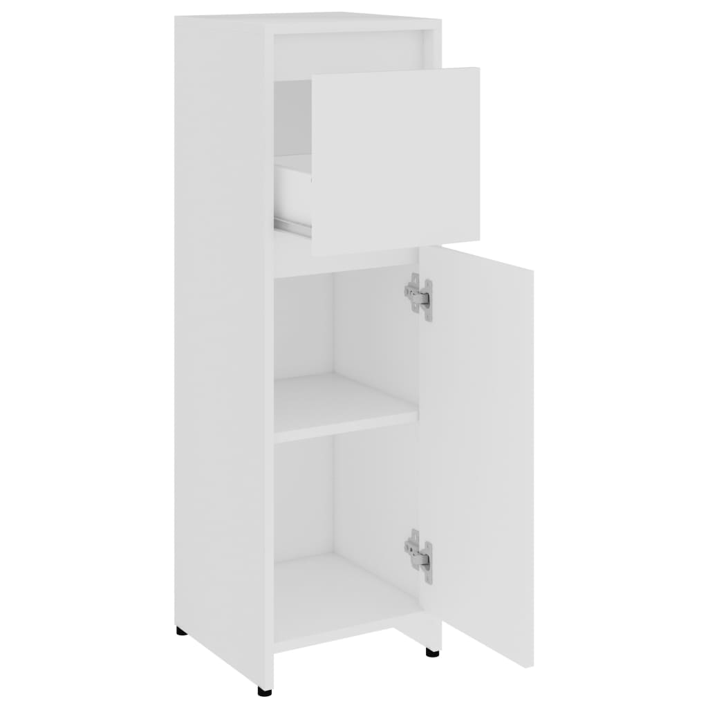 Baderomsskap hvit 30x30x95 cm konstruert tre
