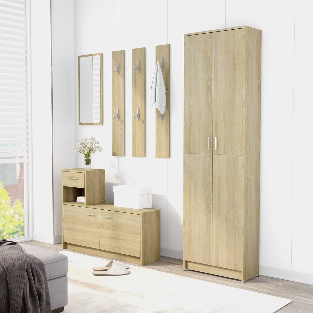 Garderobe for gang sonoma eik 55x25x189 cm konstruert tre
