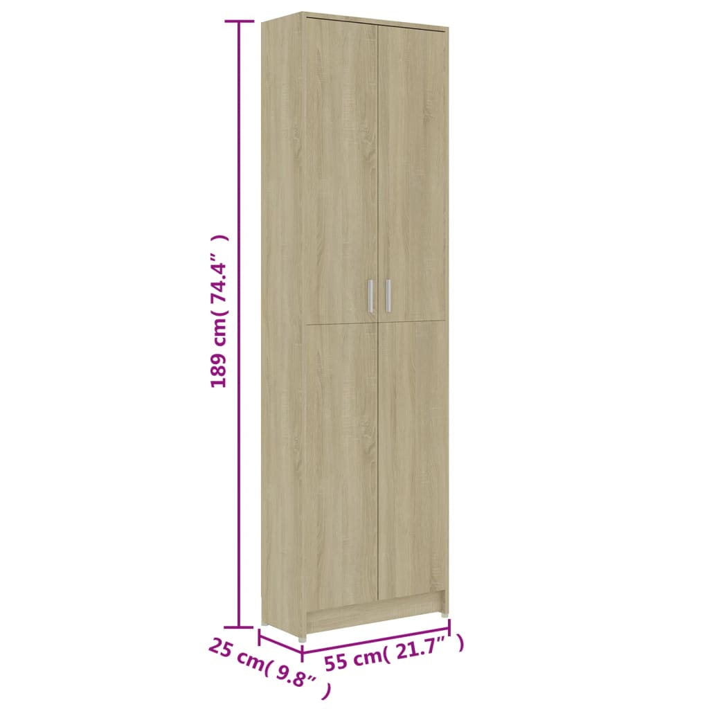 Garderobe for gang sonoma eik 55x25x189 cm konstruert tre