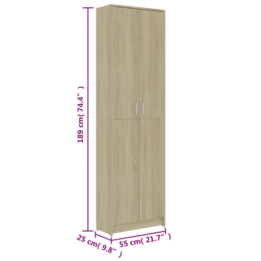 Garderobe for gang sonoma eik 55x25x189 cm konstruert tre