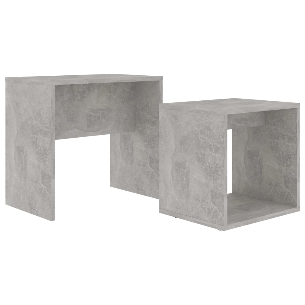 Salongbordsett betonggrå 48x30x45 cm konstruert tre