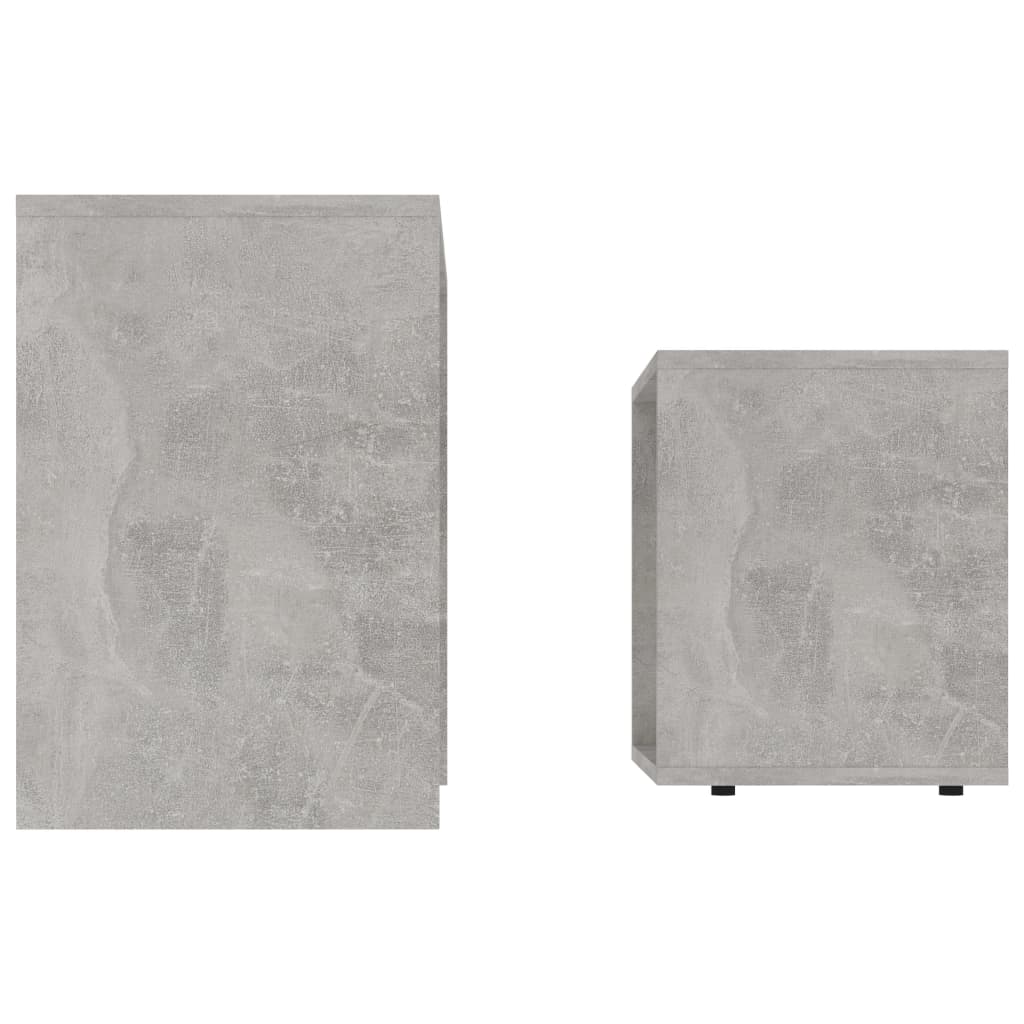 Salongbordsett betonggrå 48x30x45 cm konstruert tre