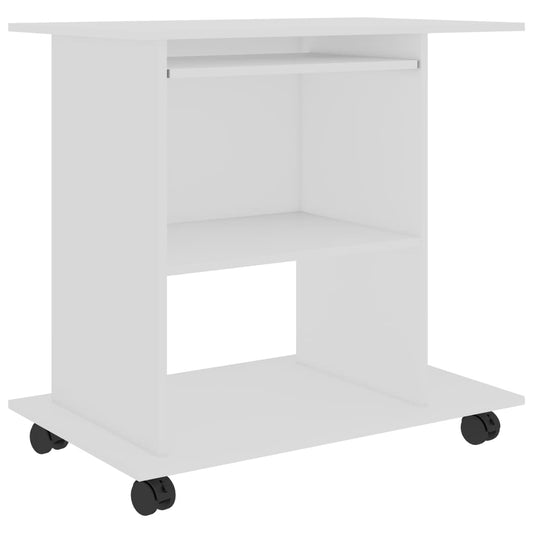 Databord hvit 80x50x75 cm konstruert tre