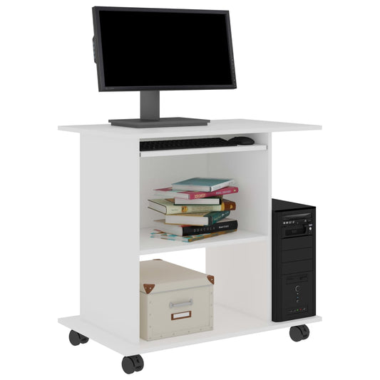 Databord hvit 80x50x75 cm konstruert tre