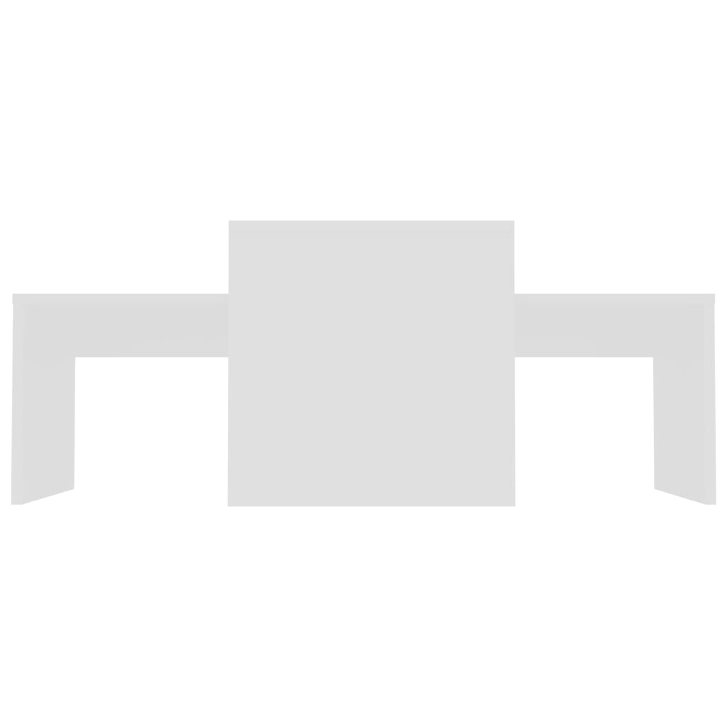 Salongbordsett hvit 100x48x40 cm konstruert tre