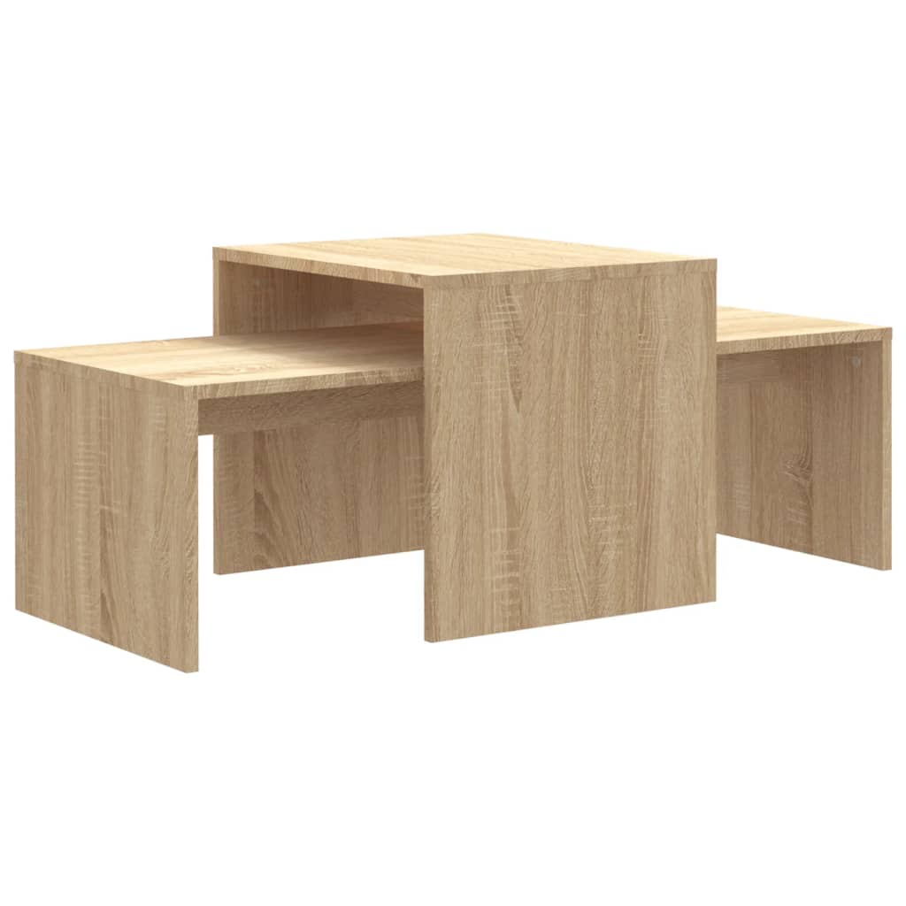 Salongbordsett sonoma eik 100x48x40 cm konstruert tre