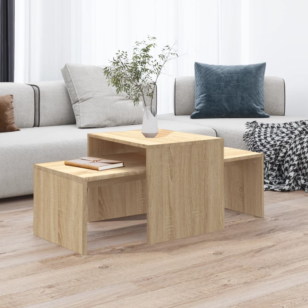 Salongbordsett sonoma eik 100x48x40 cm konstruert tre