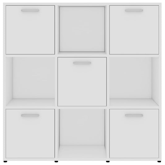 Bokhylle hvit 90x30x90 cm konstruert tre