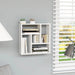 Vegghylle hvit 45x16x45 cm konstruert tre