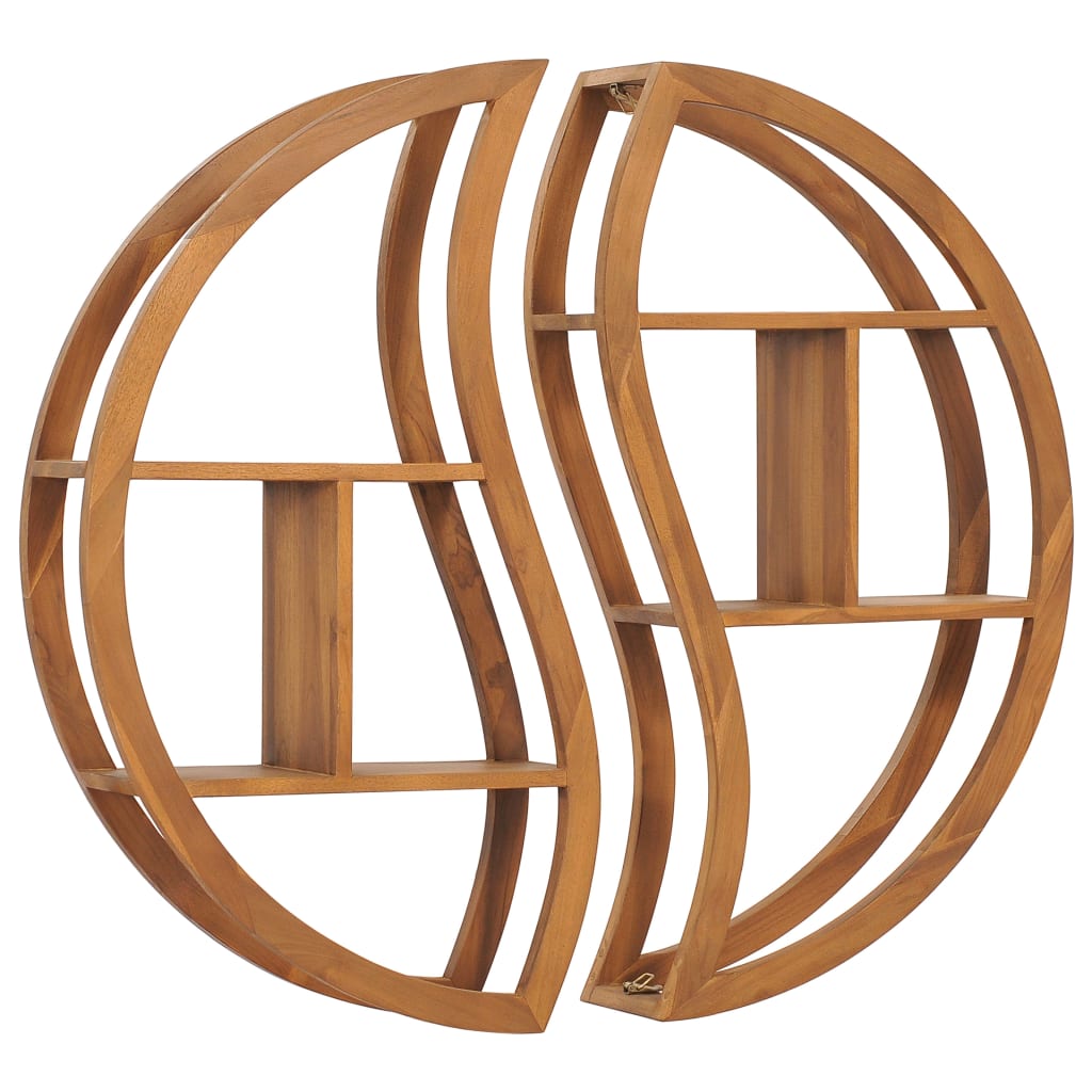 Vegghylle yin og yang 100x20x100 cm heltre teak