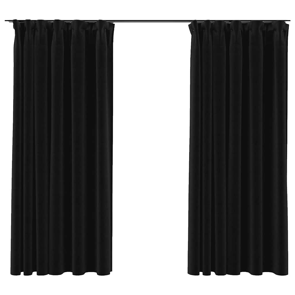 Lystette gardiner kroker lin-design 2 stk antrasitt 140x175 cm