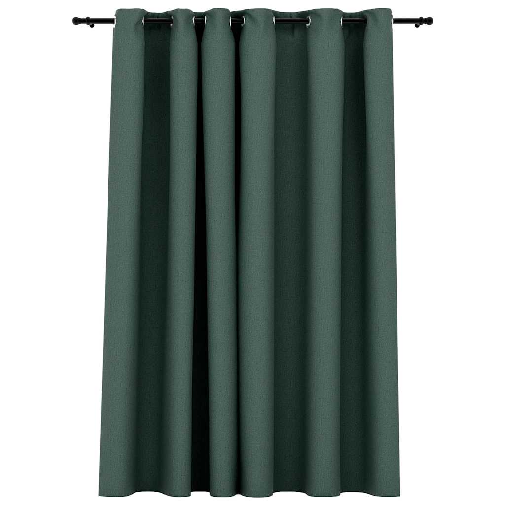Lystette gardiner maljer og lin-design grønn 290x245 cm