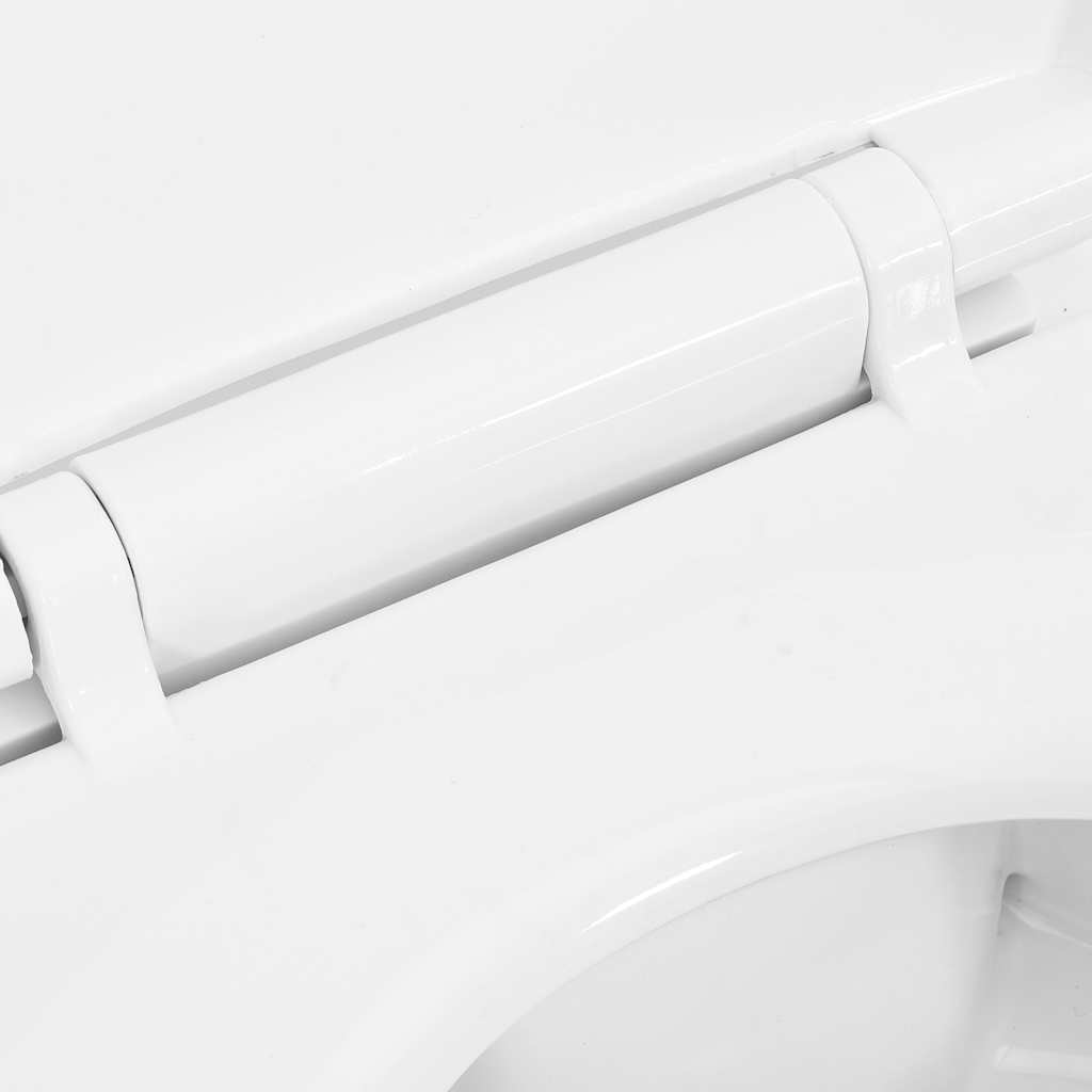 Kantløst toalett 7 cm ekstra høyde Soft Close hvit keramikk