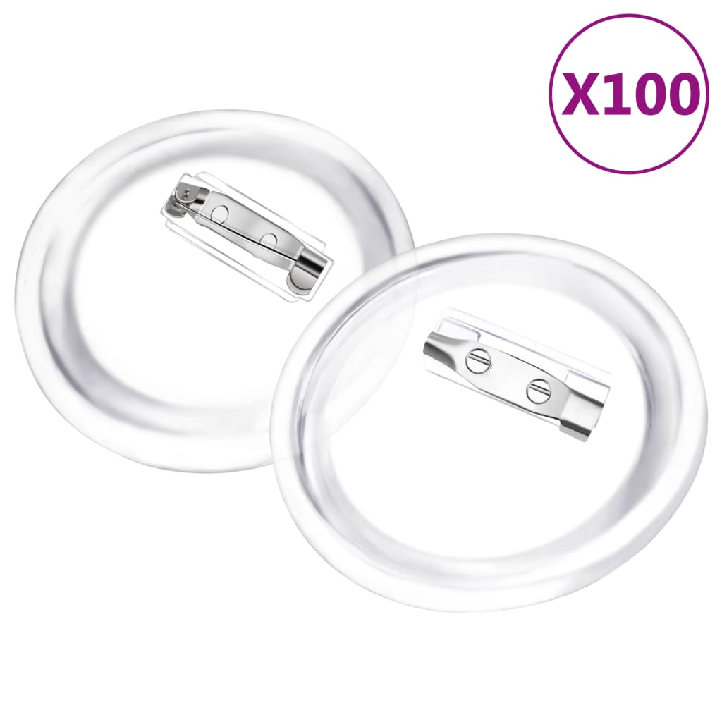 Buttonssett med nål 100 sett akryl 58 mm
