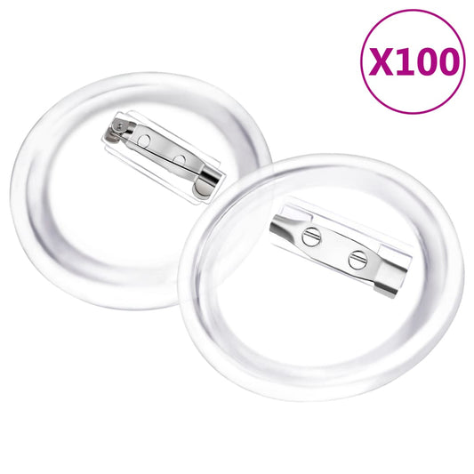 Buttonssett med nål 100 sett akryl 37 mm