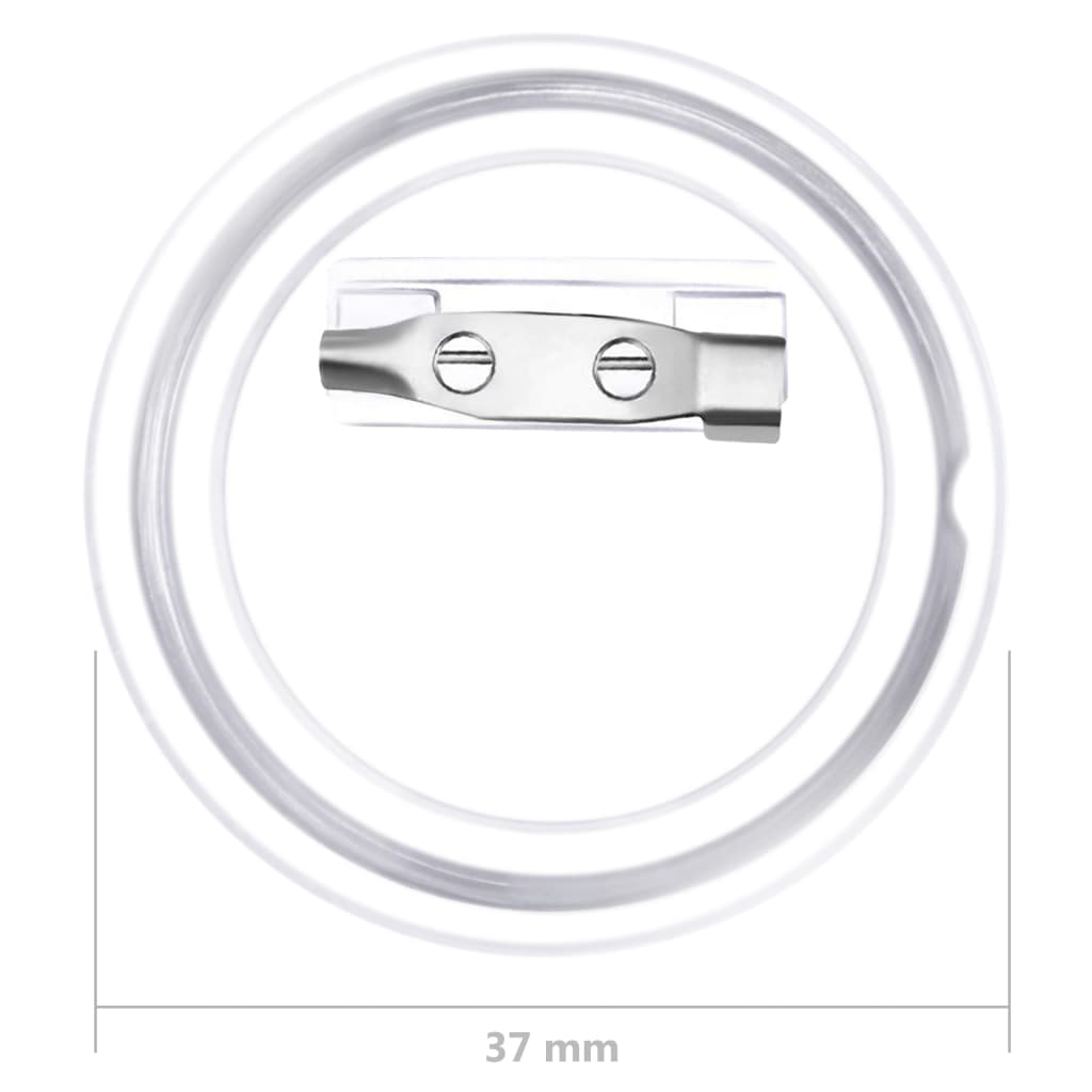 Buttonssett med nål 100 sett akryl 37 mm