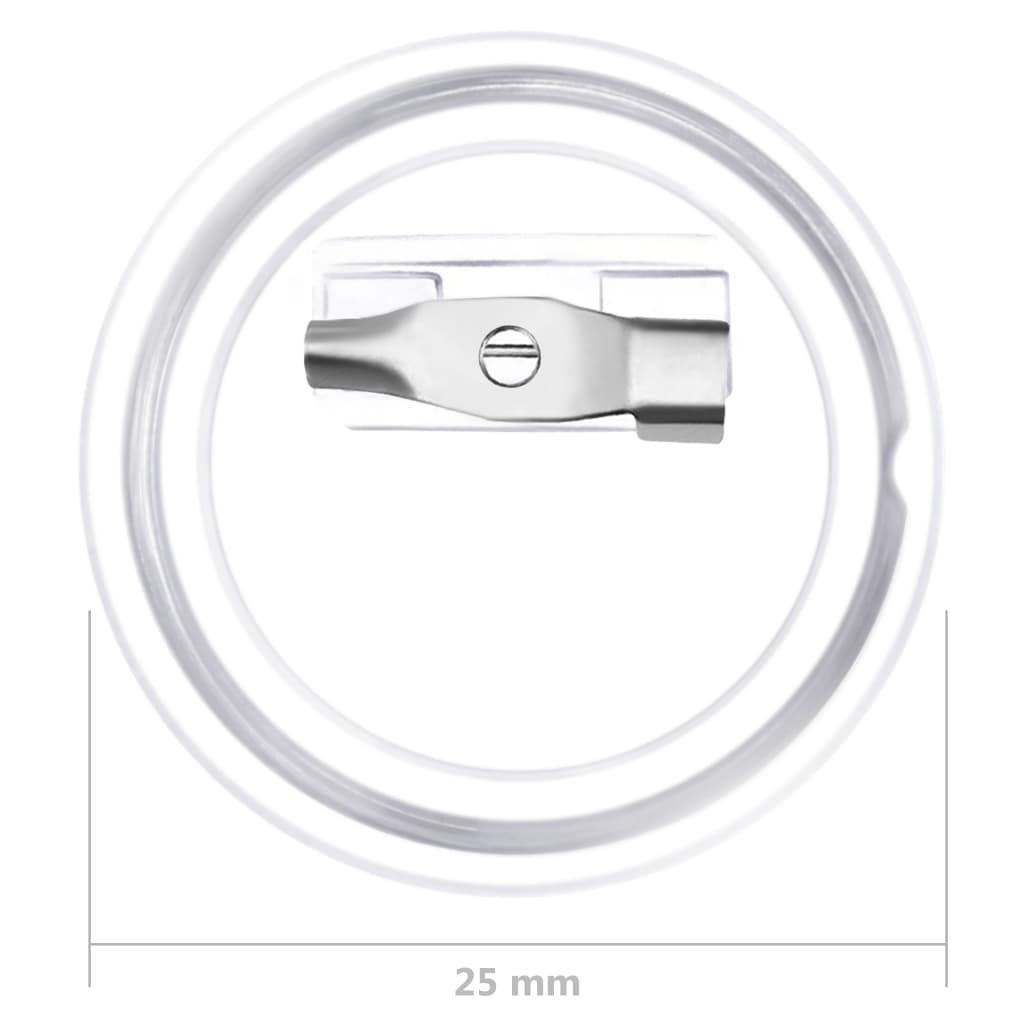 Buttonssett med nål 100 sett akryl 25 mm