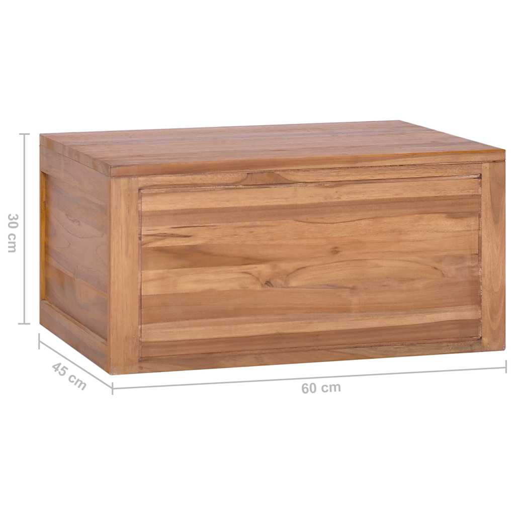 Veggmontert baderomsskap 60x45x30 cm heltre teak