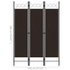 Romdeler 3 paneler brun 120x180 cm