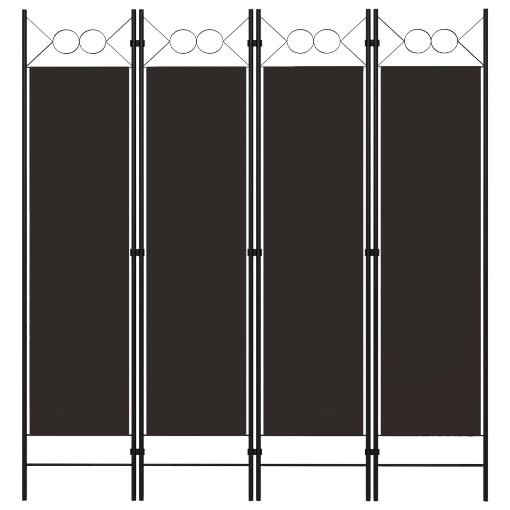 Romdeler 4 paneler brun 160x180 cm