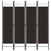Romdeler 4 paneler brun 160x180 cm