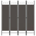 Romdeler 4 paneler antrasitt 160x180 cm