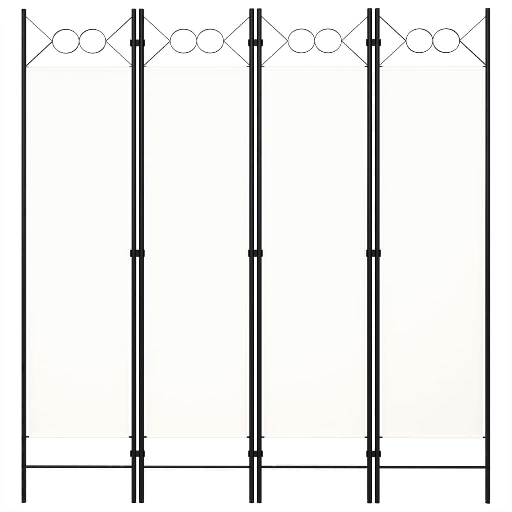 Romdeler 4 paneler hvit 160x180 cm