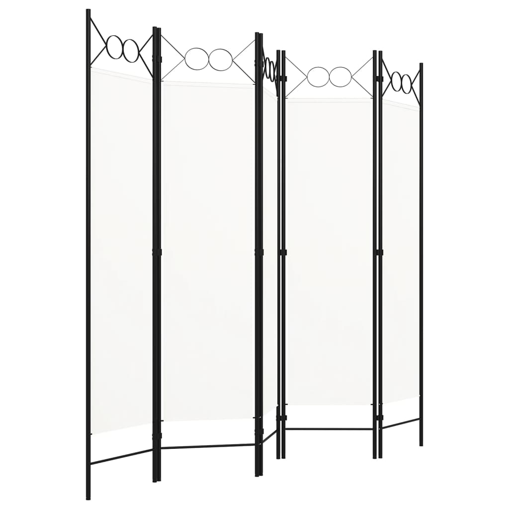 Romdeler 5 paneler hvit 200x180 cm