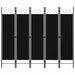 Romdeler 5 paneler svart 200x180 cm