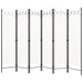 Romdeler med 6 paneler hvit 240x180 cm