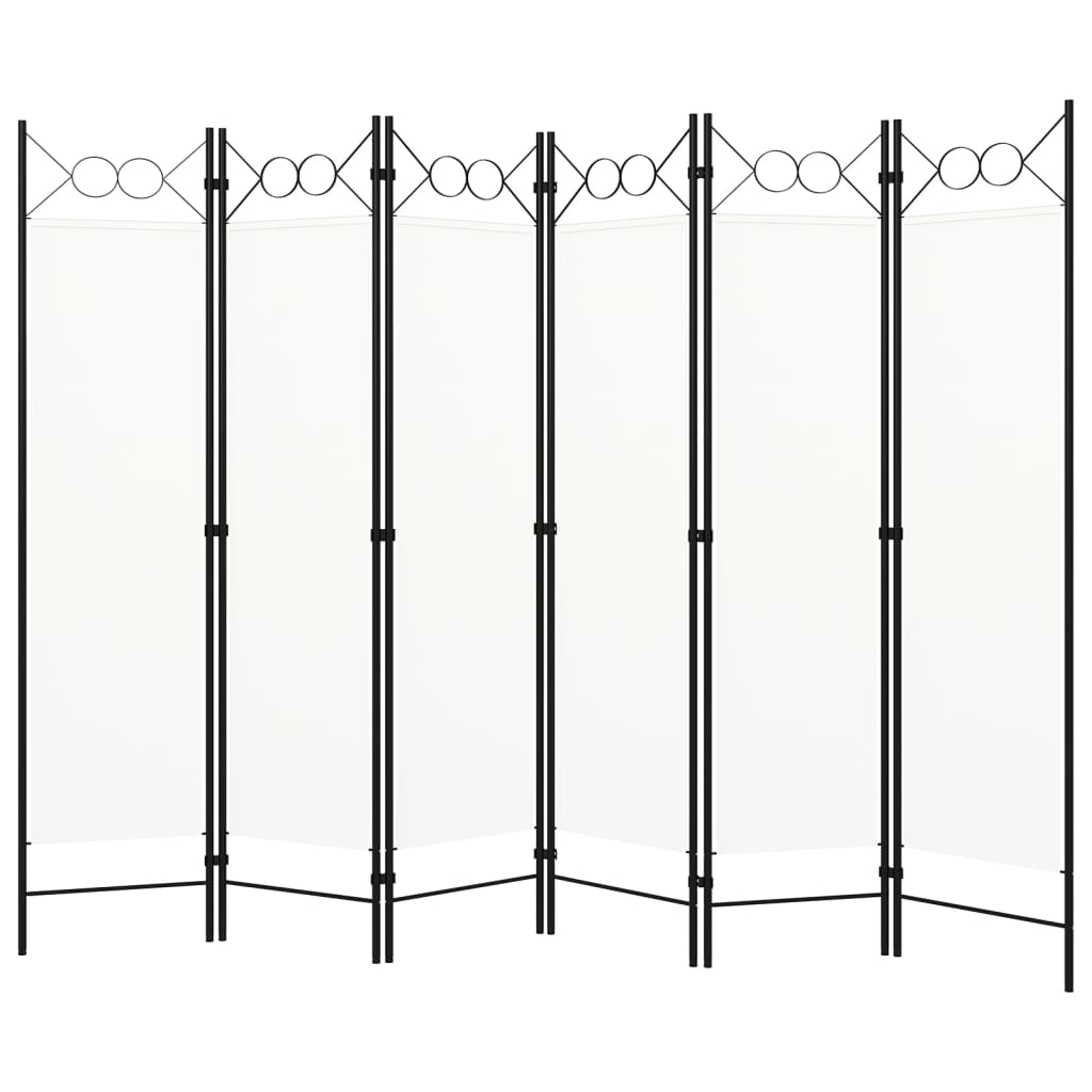 Romdeler med 6 paneler hvit 240x180 cm