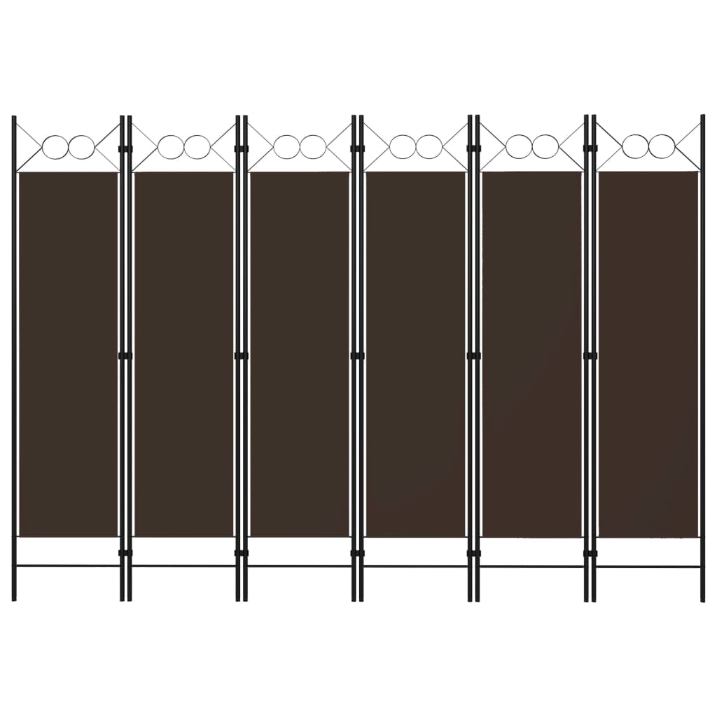Romdeler med 6 paneler brun 240x180 cm vidaXL